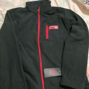 New Balance Men's Full Zip Fleece Jacket Black/Red Size Large